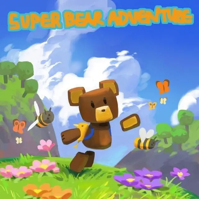 Home 1 Super Bear Adventure gameplay hero image with bear character exploring a colorful 3D world
